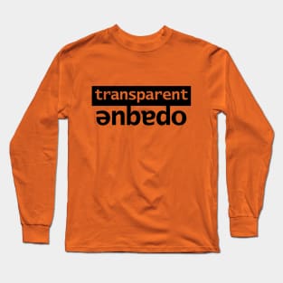 Typography Transparent Opaque Long Sleeve T-Shirt